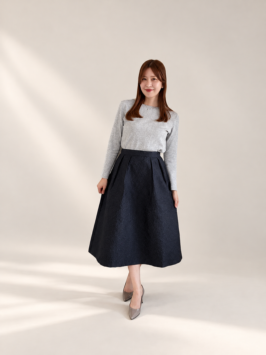 【ALIUNA SELECT】Travel Jacquard Skirt