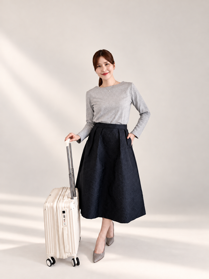 【ALIUNA SELECT】Travel Jacquard Skirt