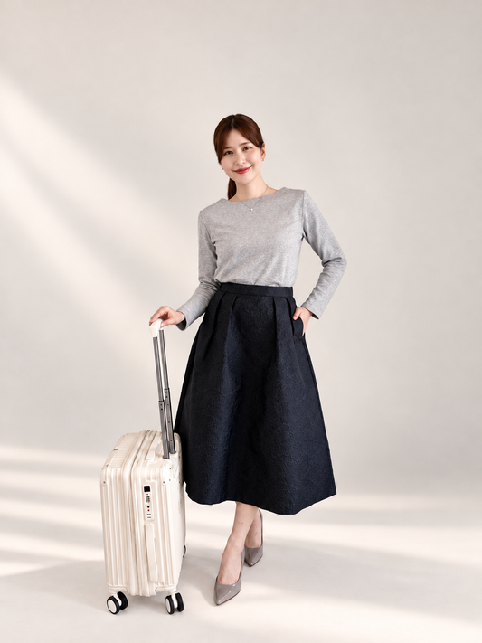 【ALIUNA SELECT】Travel Jacquard Skirt